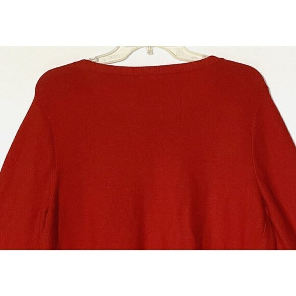 Eileen Fisher Red 100% Organic Cotton Peru Lava Long Sleeve Tunic Sweater - Picture 8 of 10